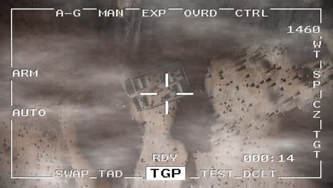 Smart-bomb-missile-drop-military-drone-spy-war-pov-aerial-shot-falling-4k